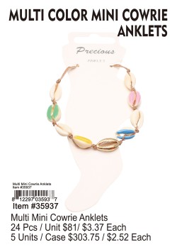 Multi Color Mini Cowrie Anklets